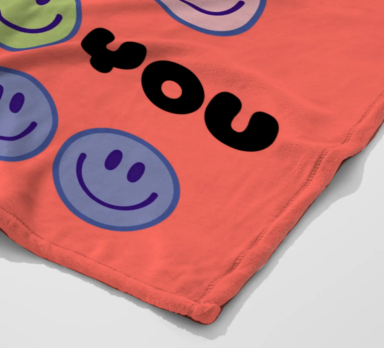 Smiley Spectrum fleece blanket by Doodle Dreams Art
