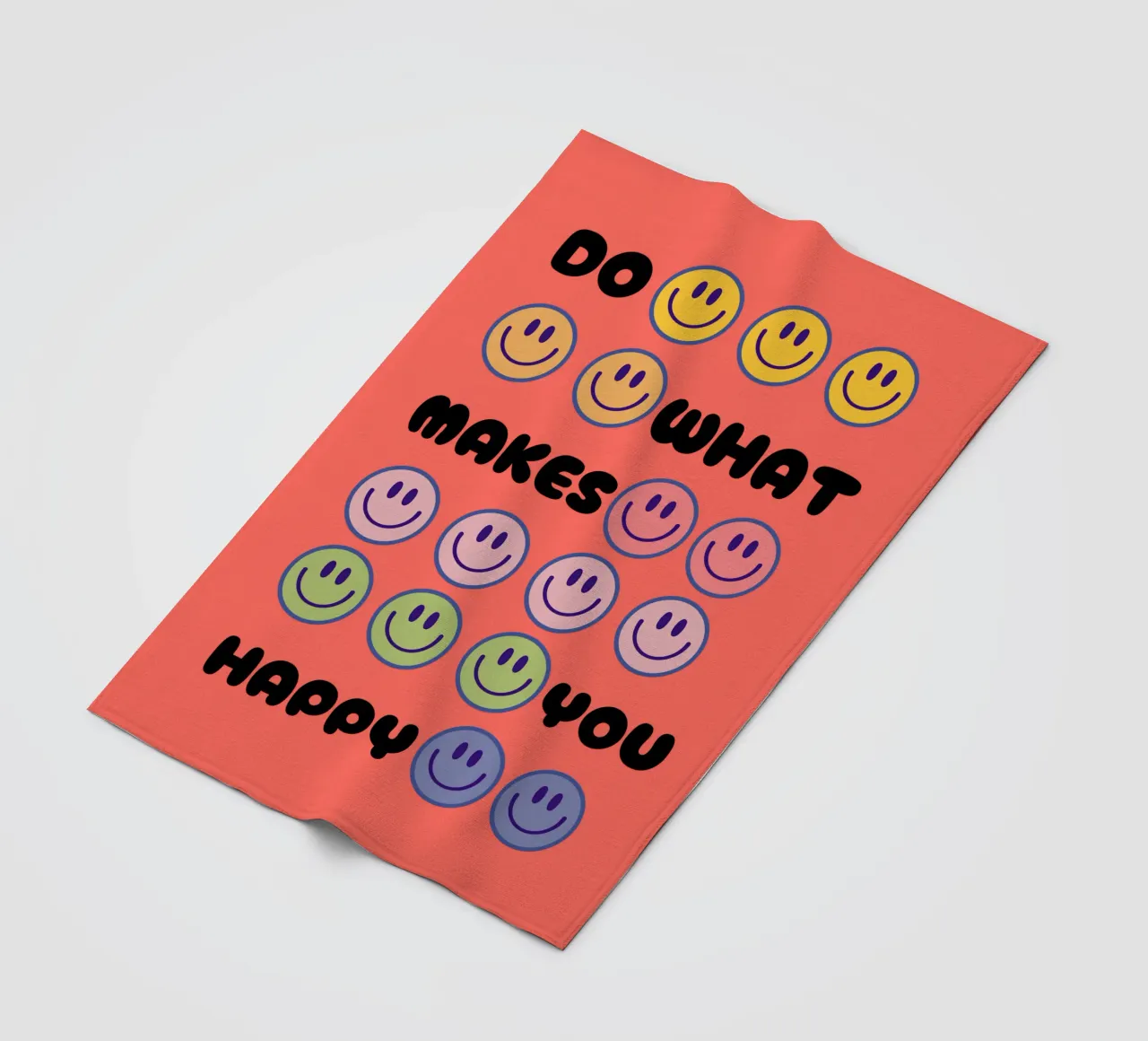 Smiley Spectrum fleece blanket by Doodle Dreams Art