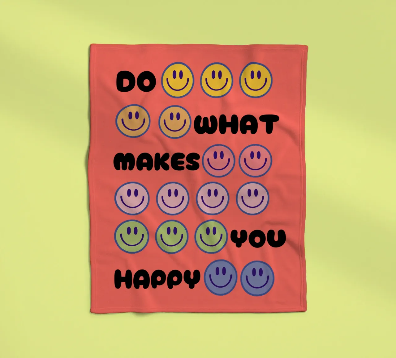 Smiley Spectrum fleece blanket by Doodle Dreams Art