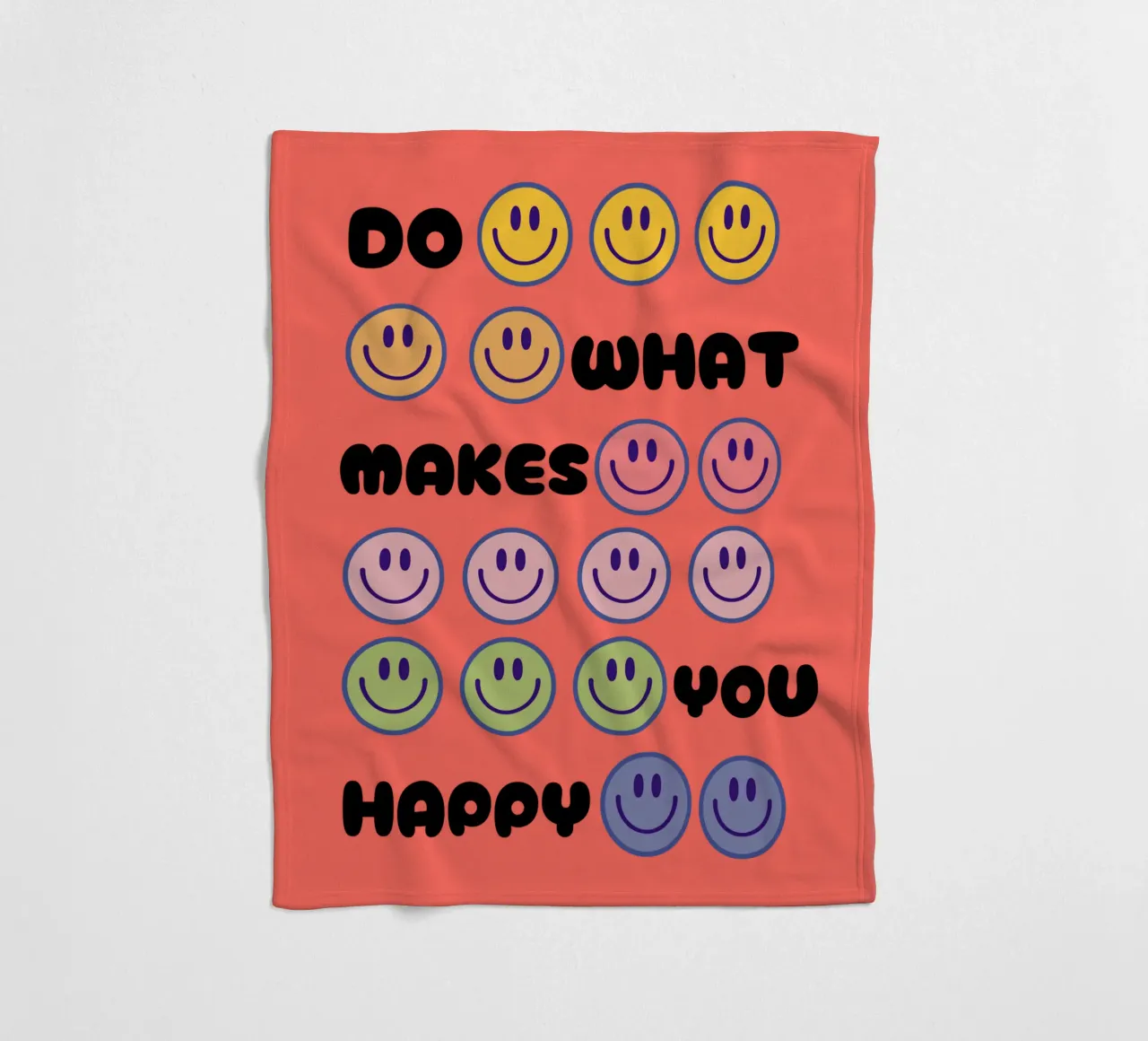 Smiley Spectrum fleece blanket by Doodle Dreams Art