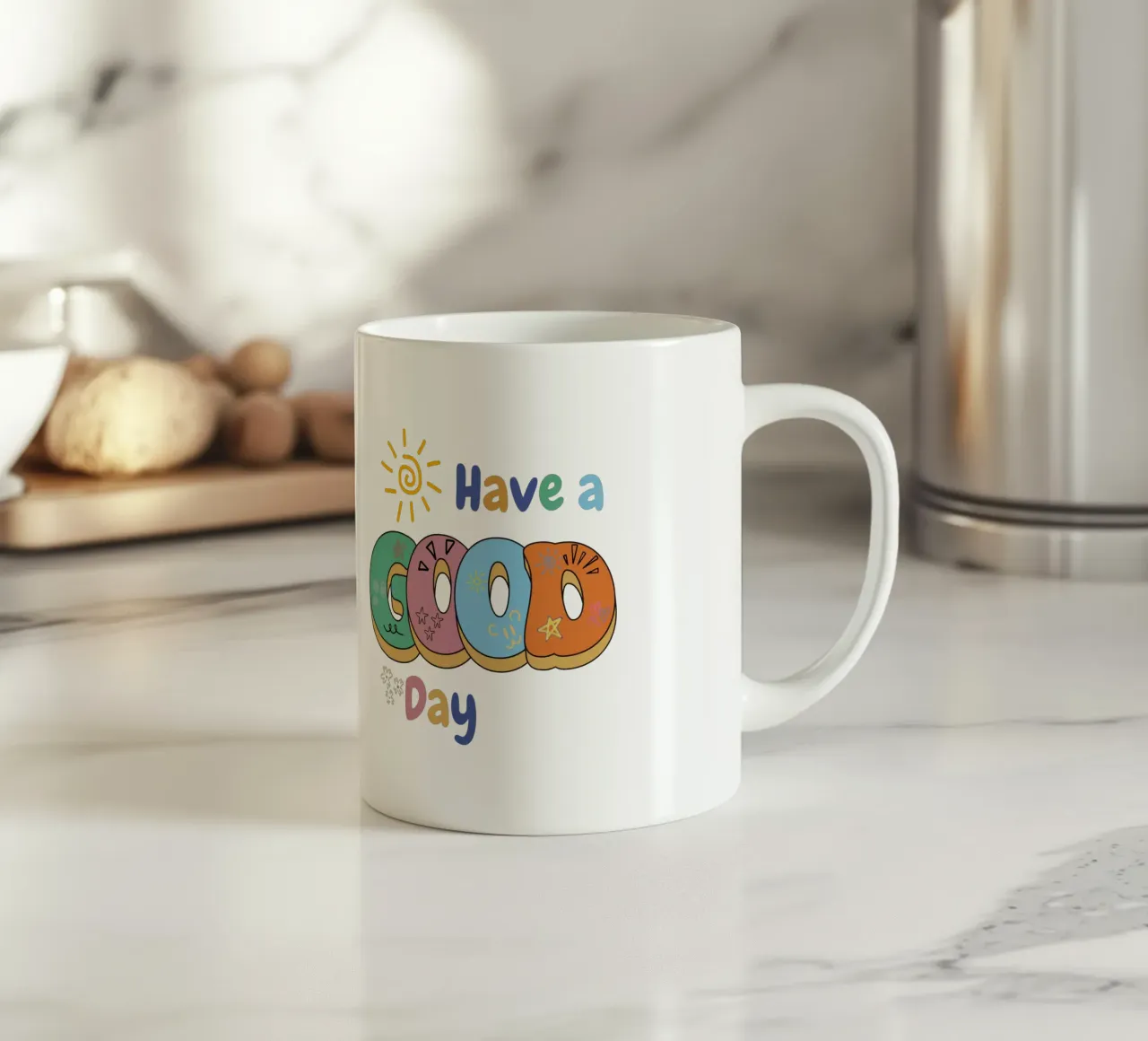 Good Vibes Only ceramic mug by Doodle Dreams Art