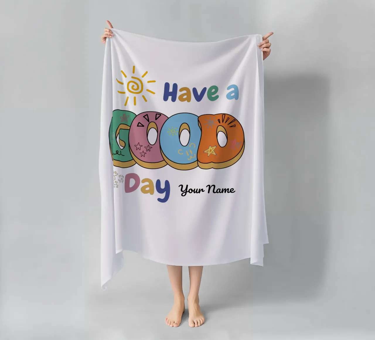 Good Vibes Only beach towel by Doodle Dreams Art
