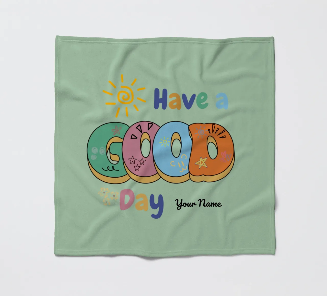 Good Vibes Only fleece blanket by Doodle Dreams Art