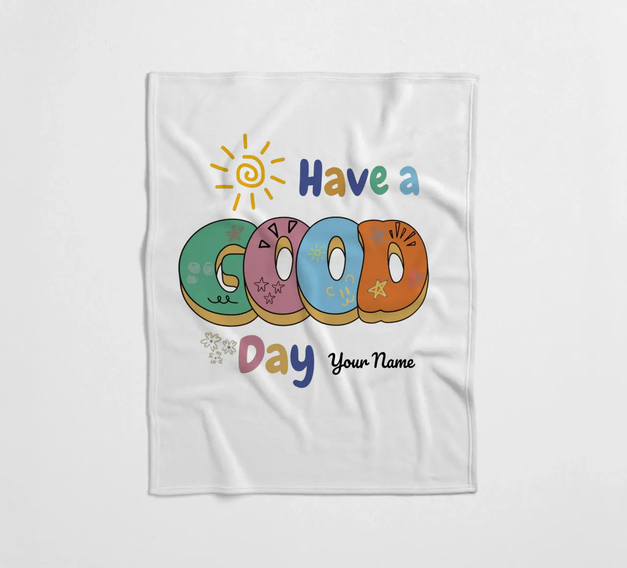 Good Vibes Only fleece blanket by Doodle Dreams Art