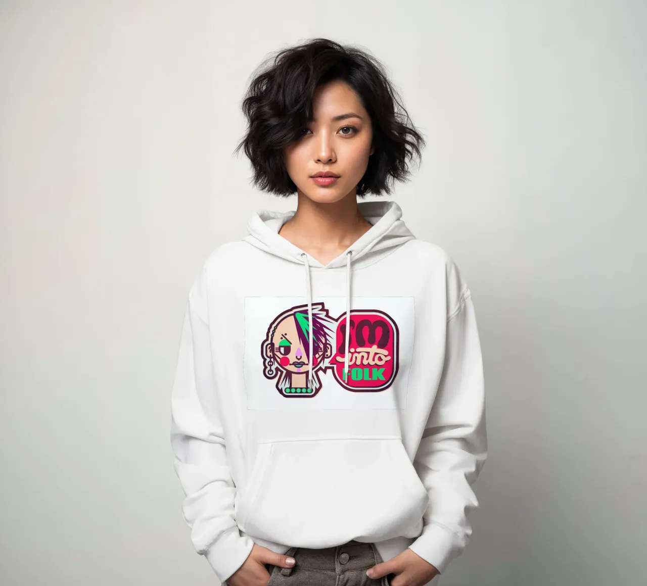 I'm into Folk felpa con cappuccio da Chobopop