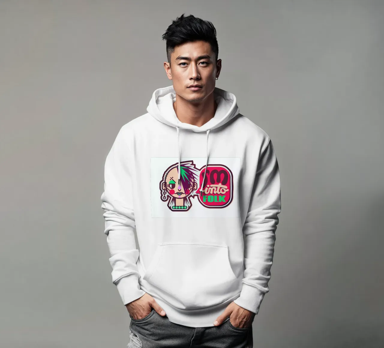 I'm into Folk felpa con cappuccio da Chobopop