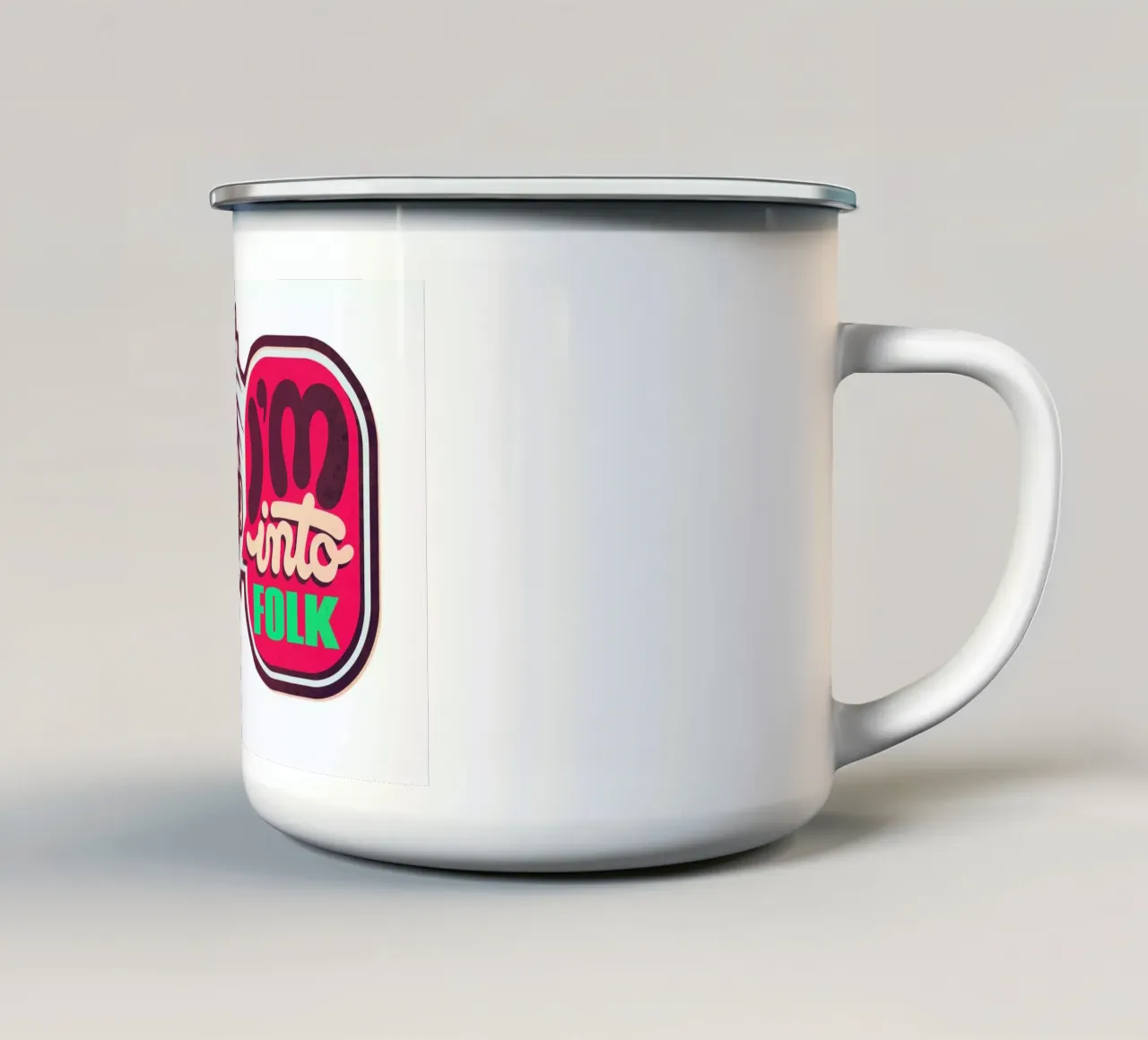 I'm into Folk tazza in smalto da Chobopop