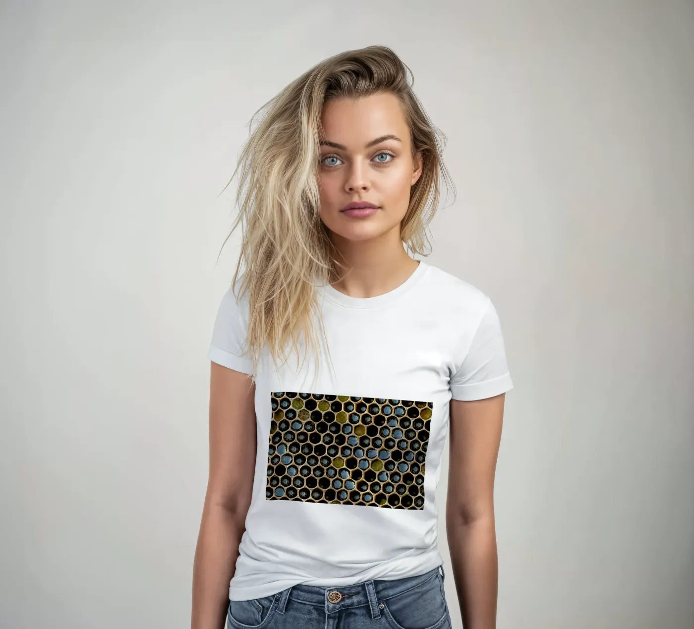 Bee Pattern t-shirt da donna da Curious Collections by Marielle Leenders
