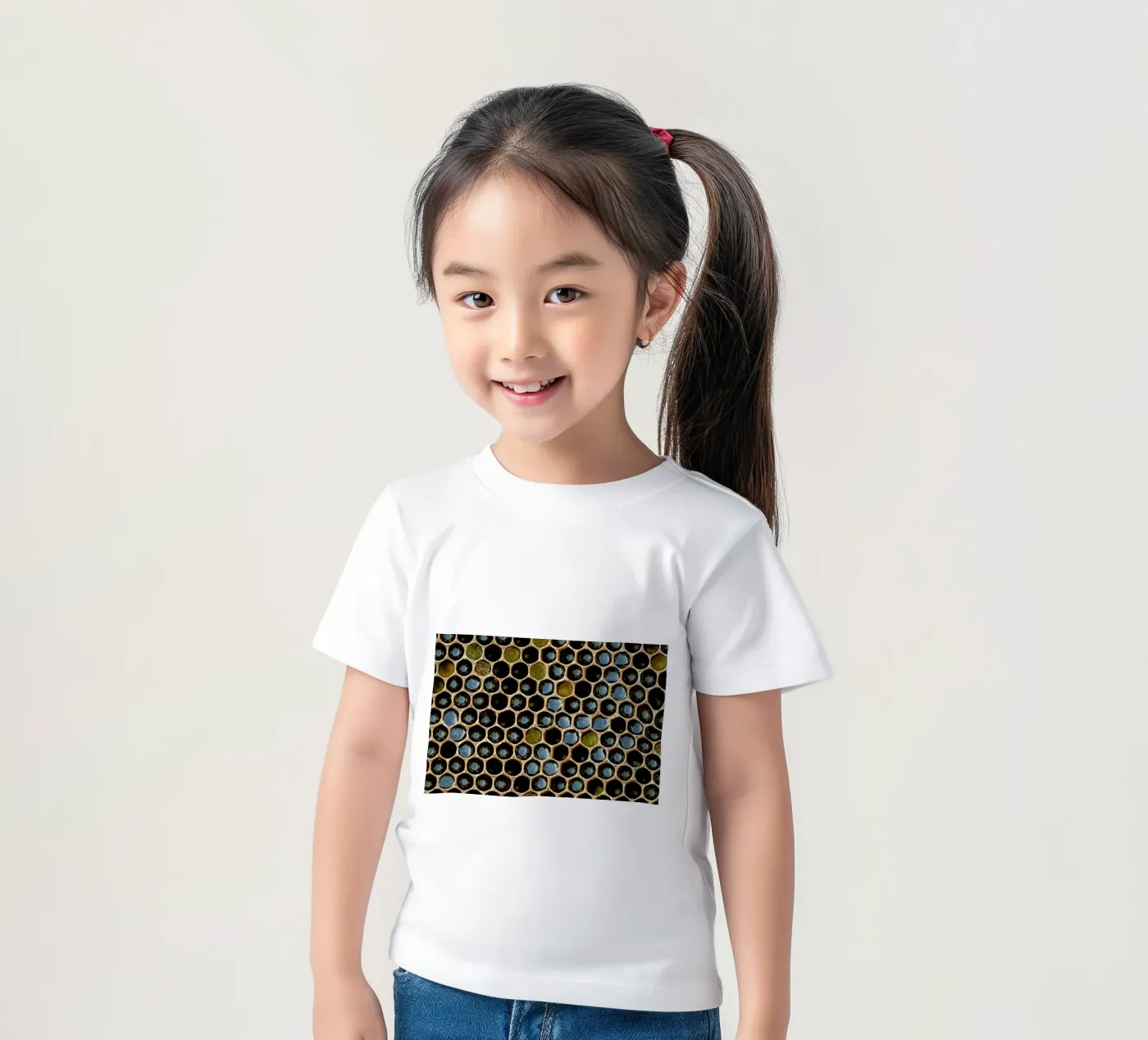 Bee Pattern kids t-shirt by Curious Collections by Marielle Leenders