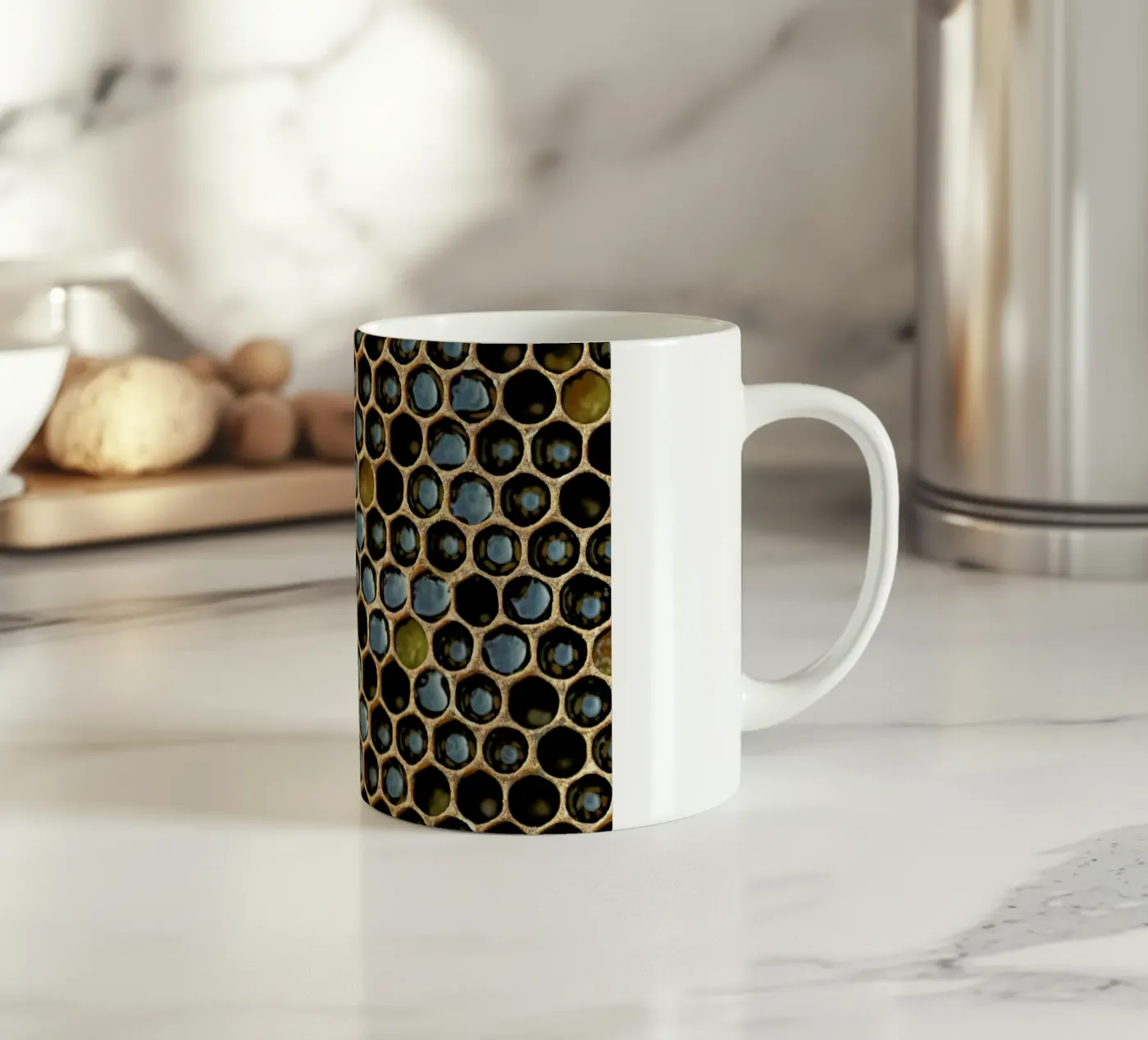 Bee Pattern ceramic mug by Curious Collections by Marielle Leenders