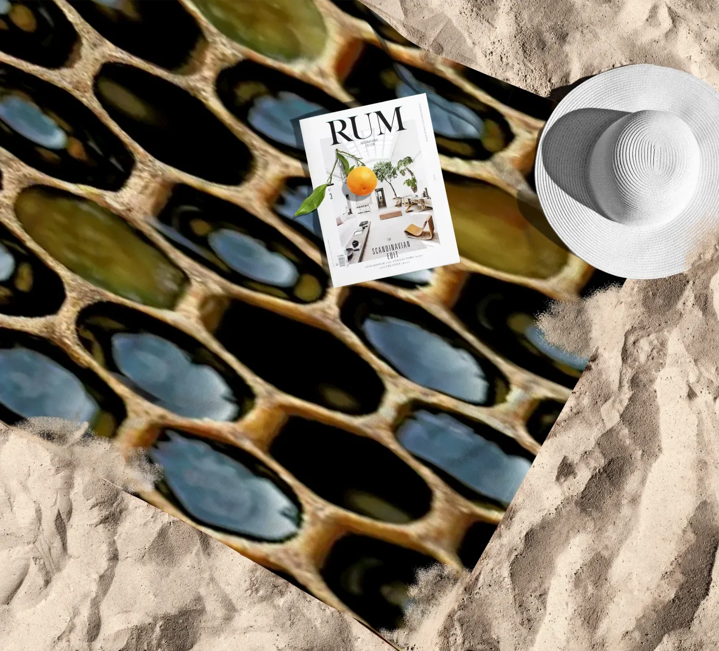 Bee Pattern beach towel by Curious Collections by Marielle Leenders