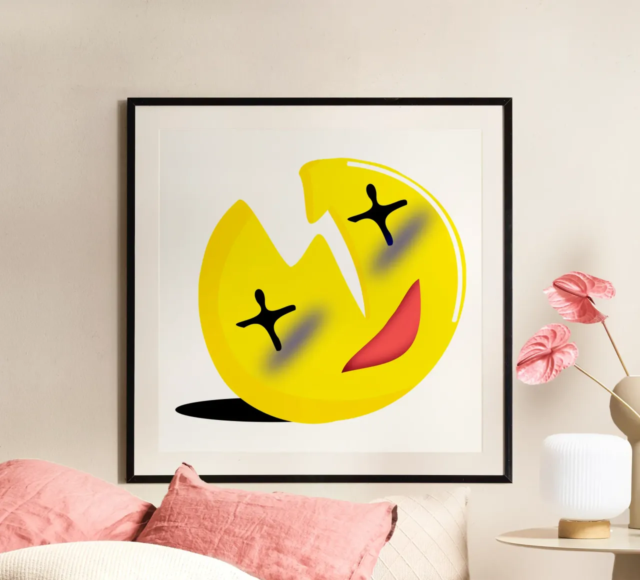 Funny Smiling Silly Face Sarcastic Mood Cartoon hahnemühle by sillyindustries