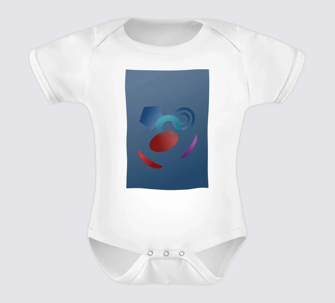 Abstract geometric pattern with blue background short-sleeve baby romper by Something for you