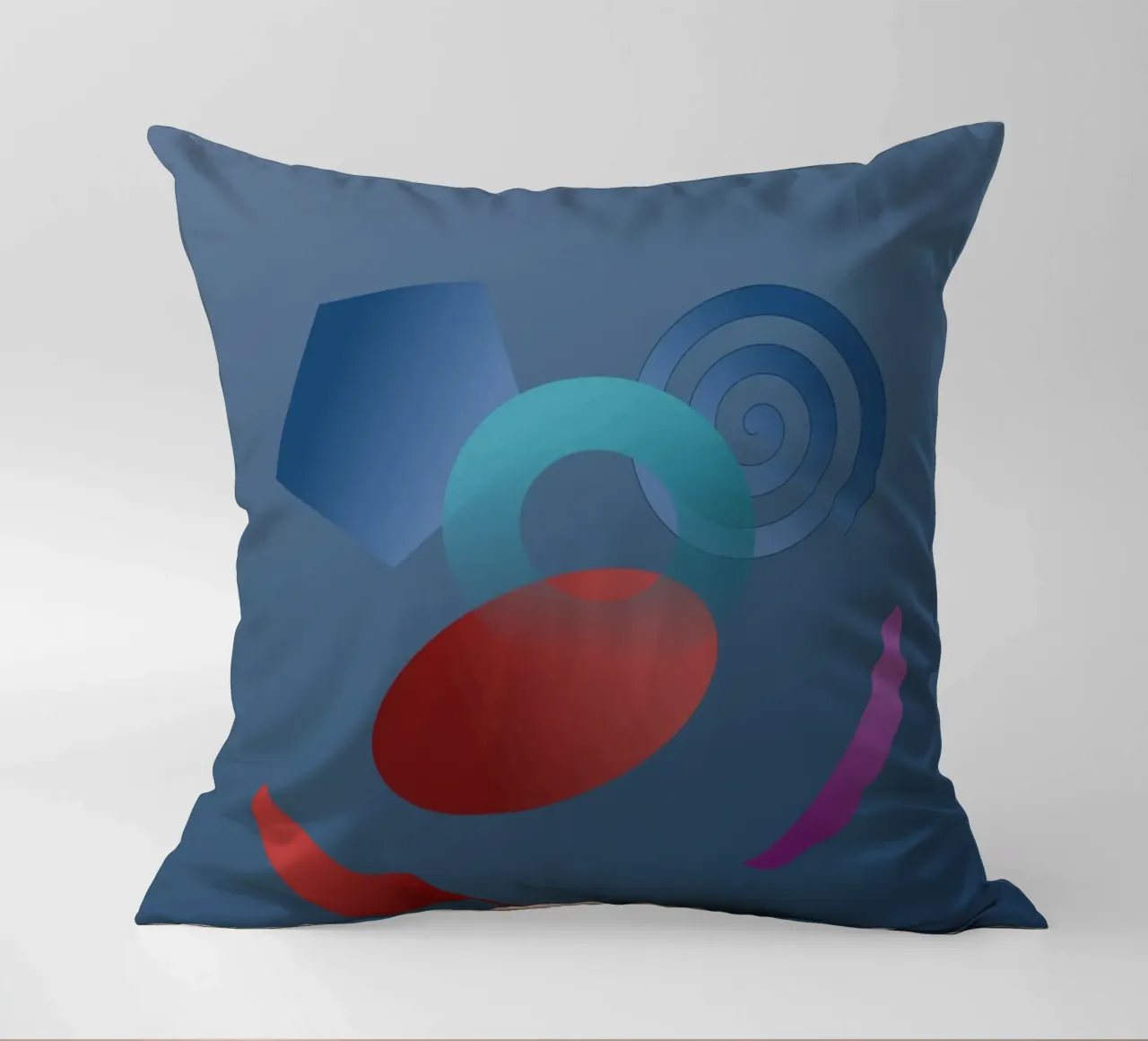 Abstract geometric pattern with blue background decorative cushion by Something for you