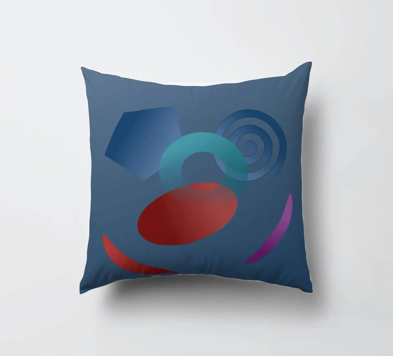 Abstract geometric pattern with blue background decorative cushion by Something for you
