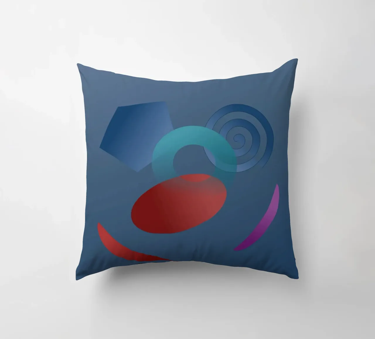 Abstract geometric pattern with blue background decorative cushion by Something for you