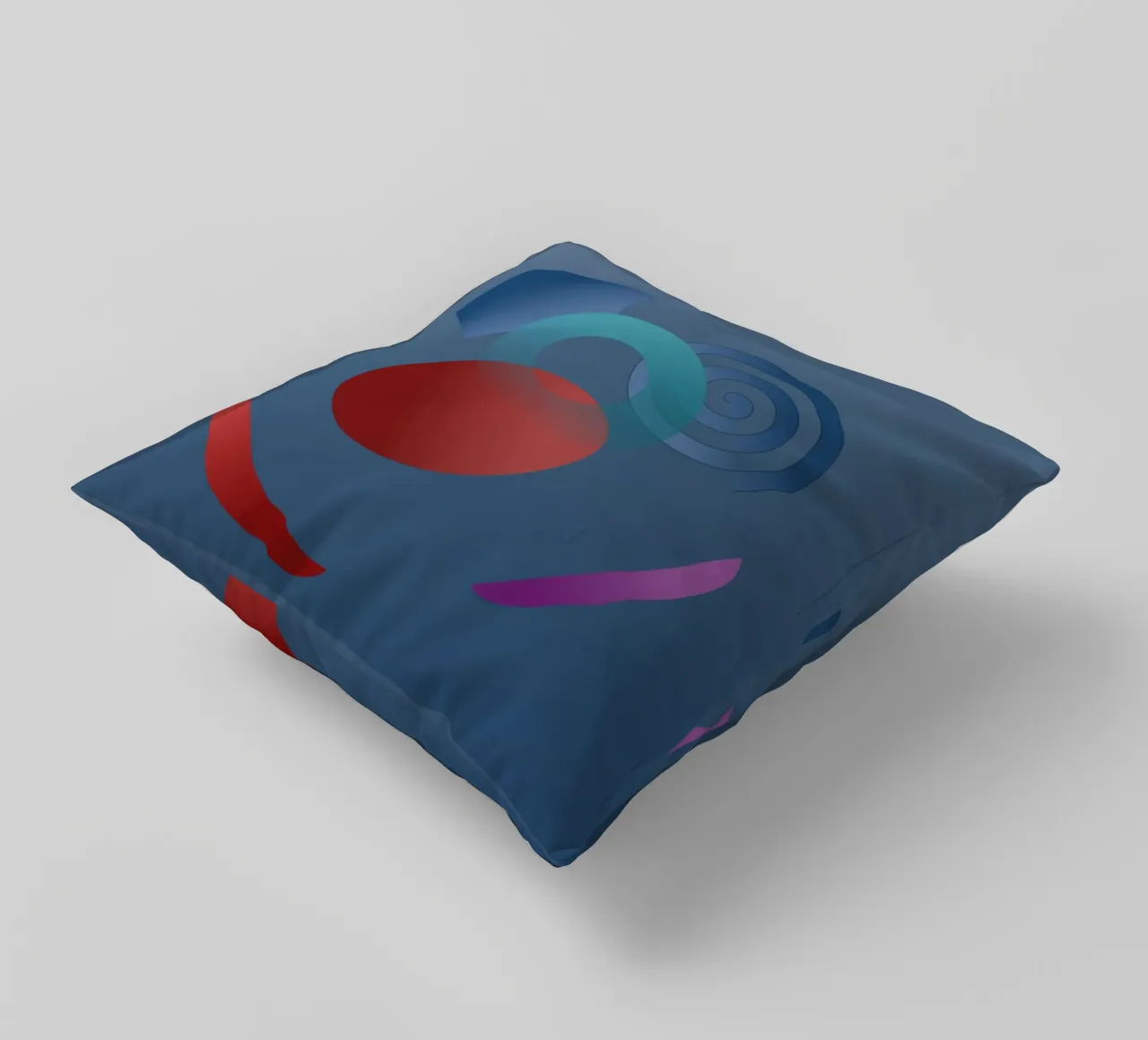 Abstract geometric pattern with blue background decorative cushion by Something for you