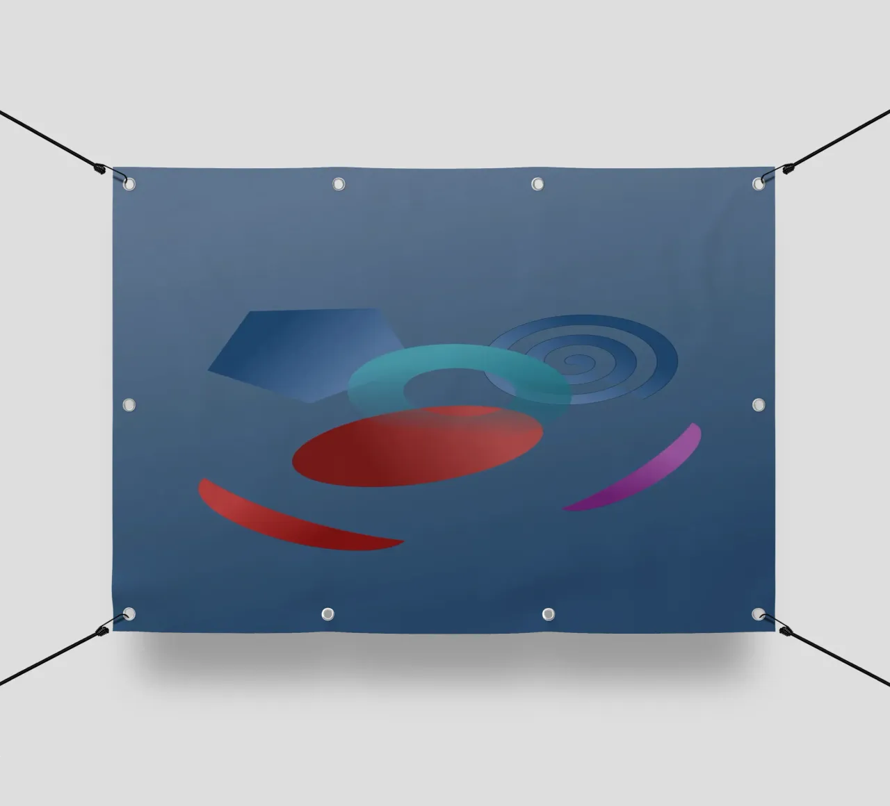 Abstraktes geometrisches Muster mit blauem Hintergrund PVC Plane von Something for you