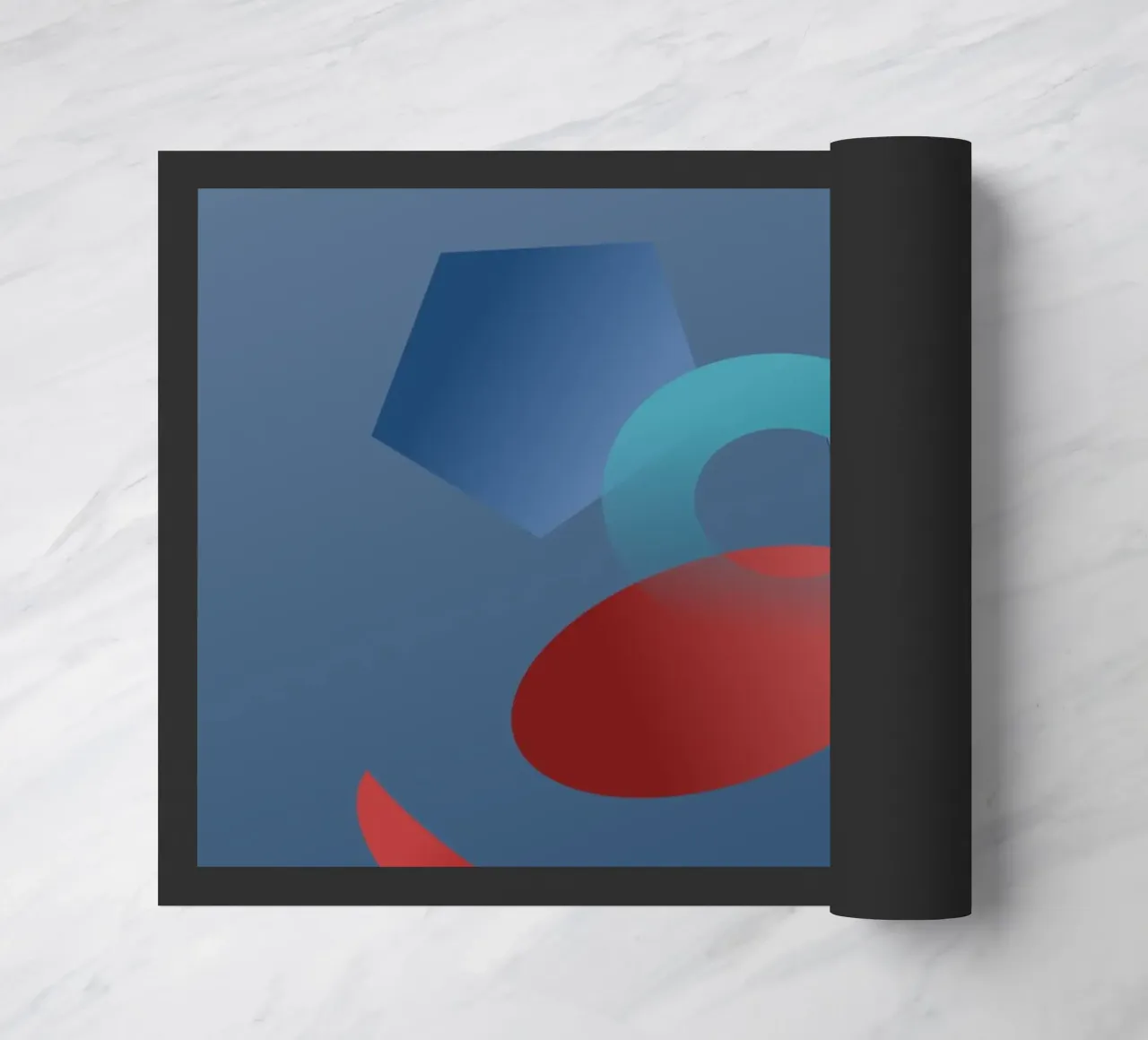 Abstract geometric pattern with blue background doormat by Something for you