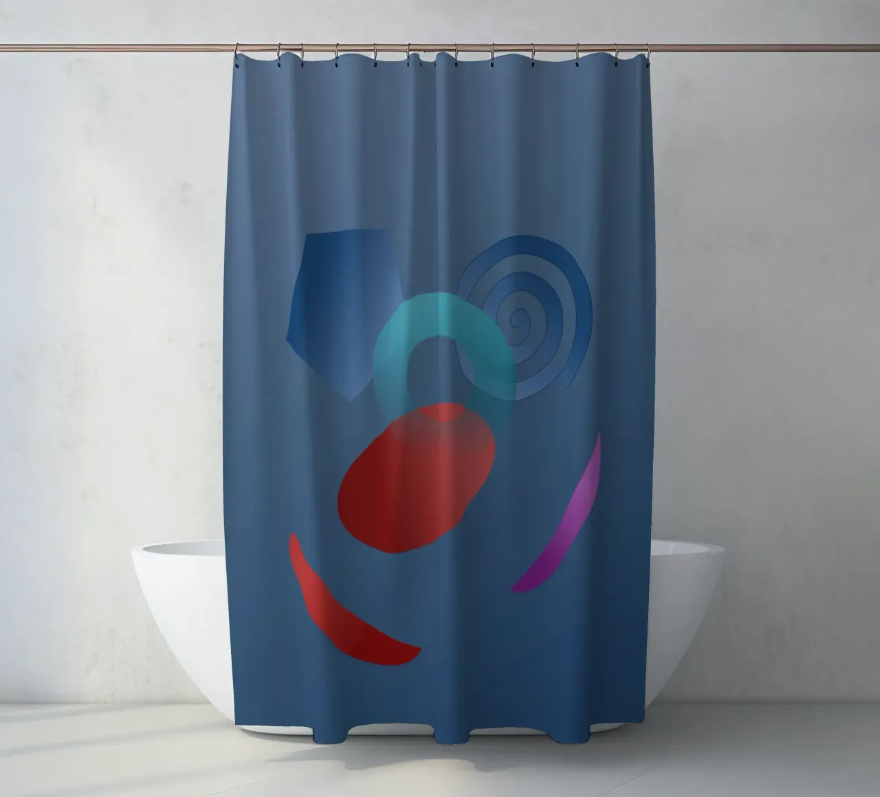 Abstract geometric pattern with blue background shower curtain by Something for you