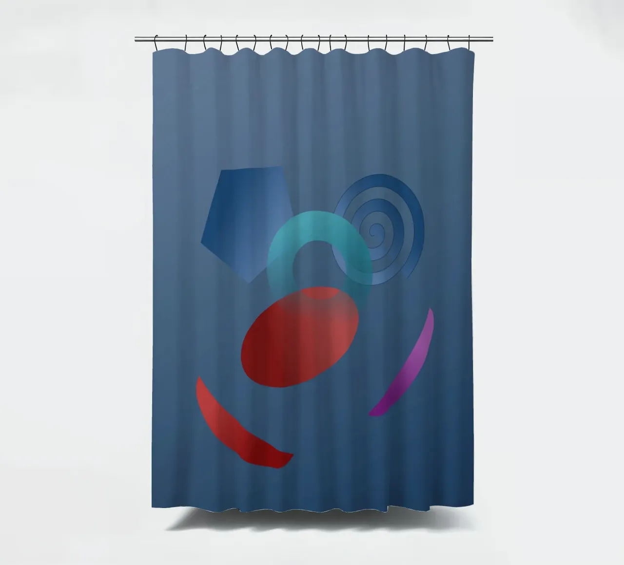 Abstract geometric pattern with blue background shower curtain by Something for you