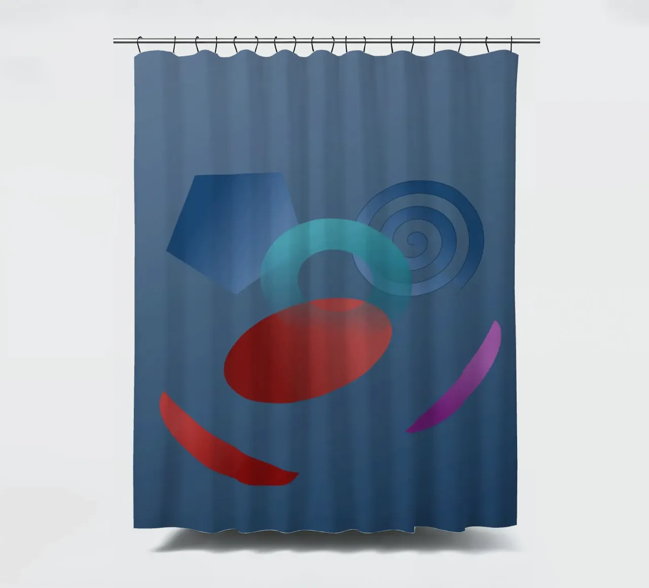 Abstract geometric pattern with blue background shower curtain by Something for you