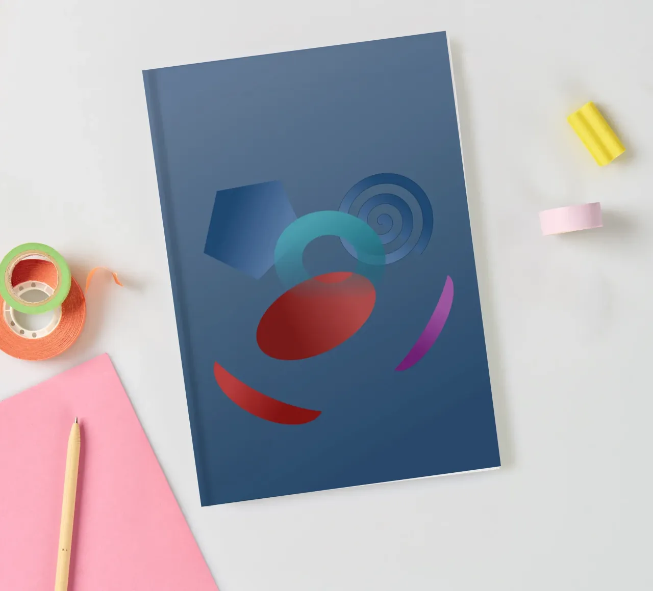 Abstract geometric pattern with blue background notebook by Something for you