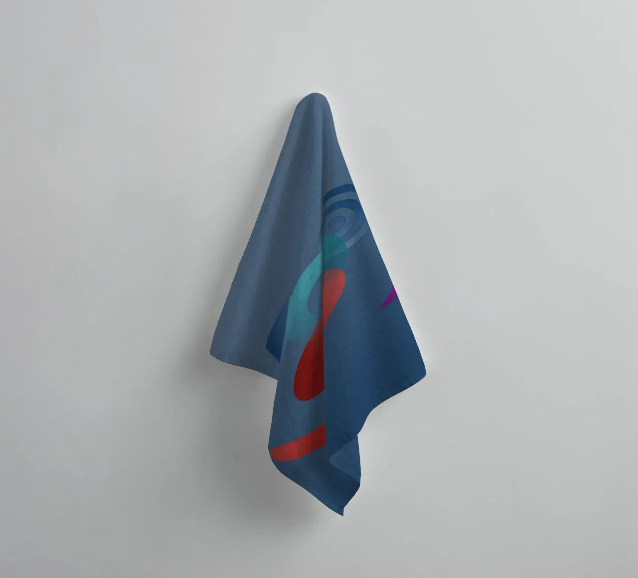 Abstract geometric pattern with blue background towel by Something for you