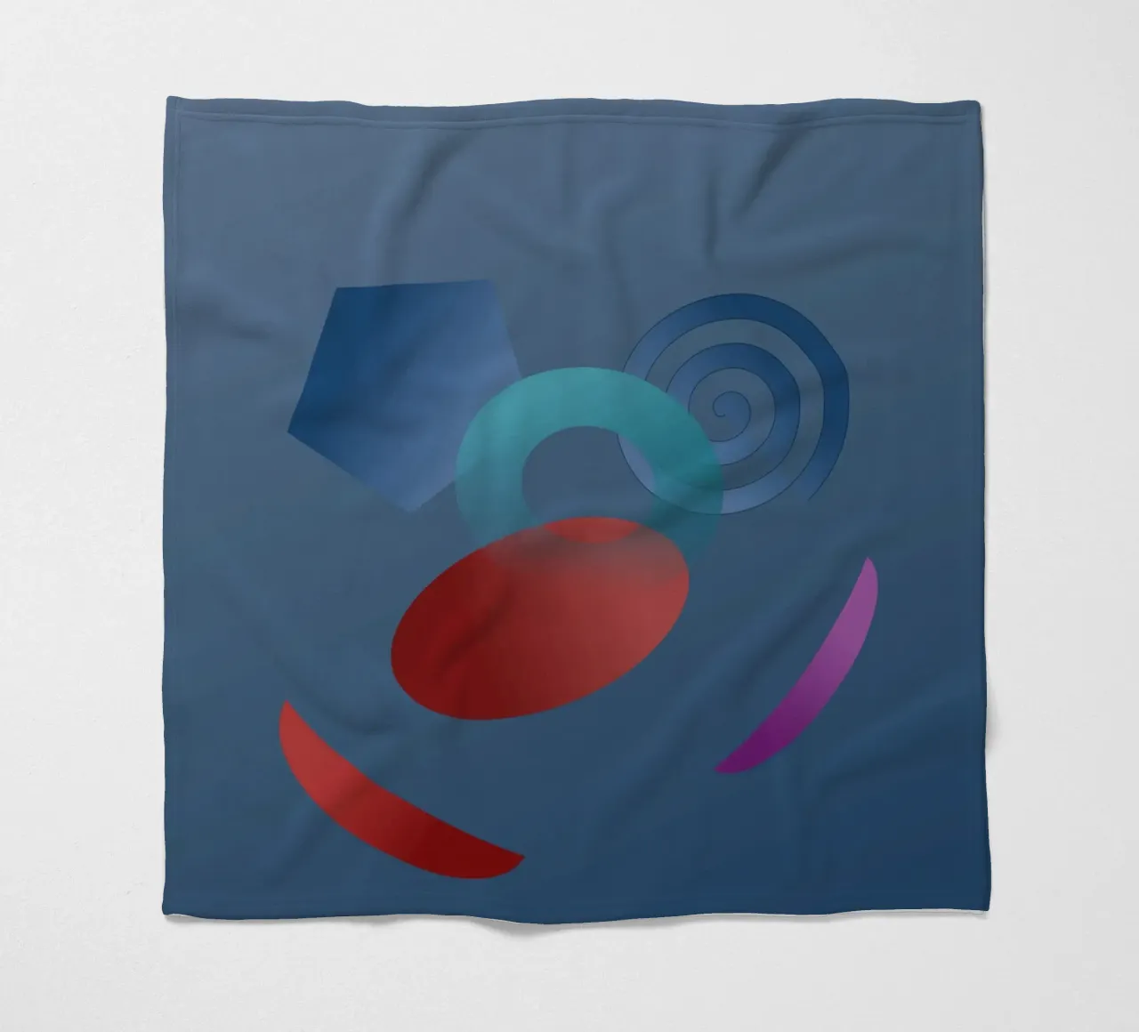 Abstract geometric pattern with blue background fleece blanket by Something for you