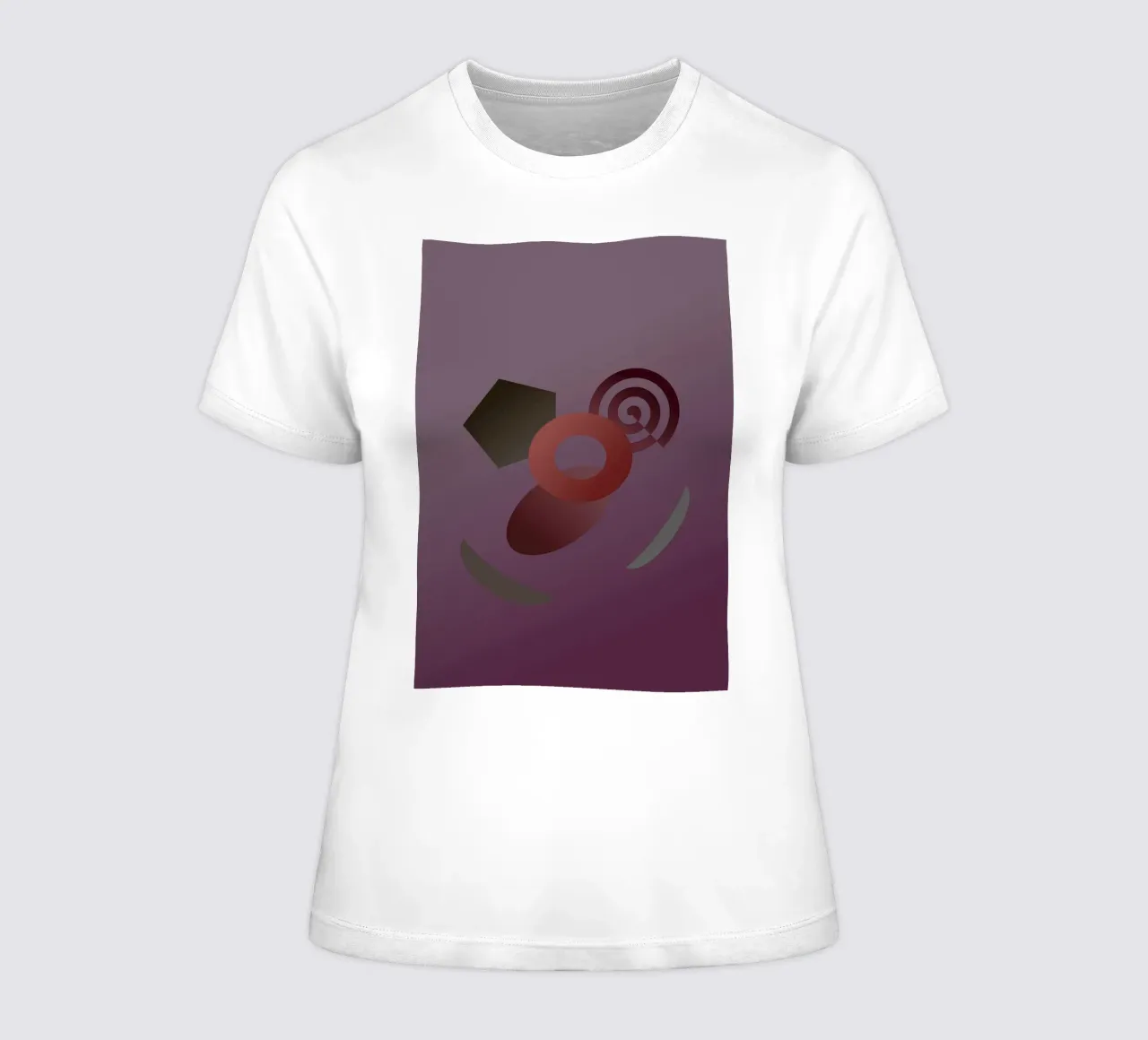 Abstract geometric pattern with purple background women's fitted t-shirt by Something for you