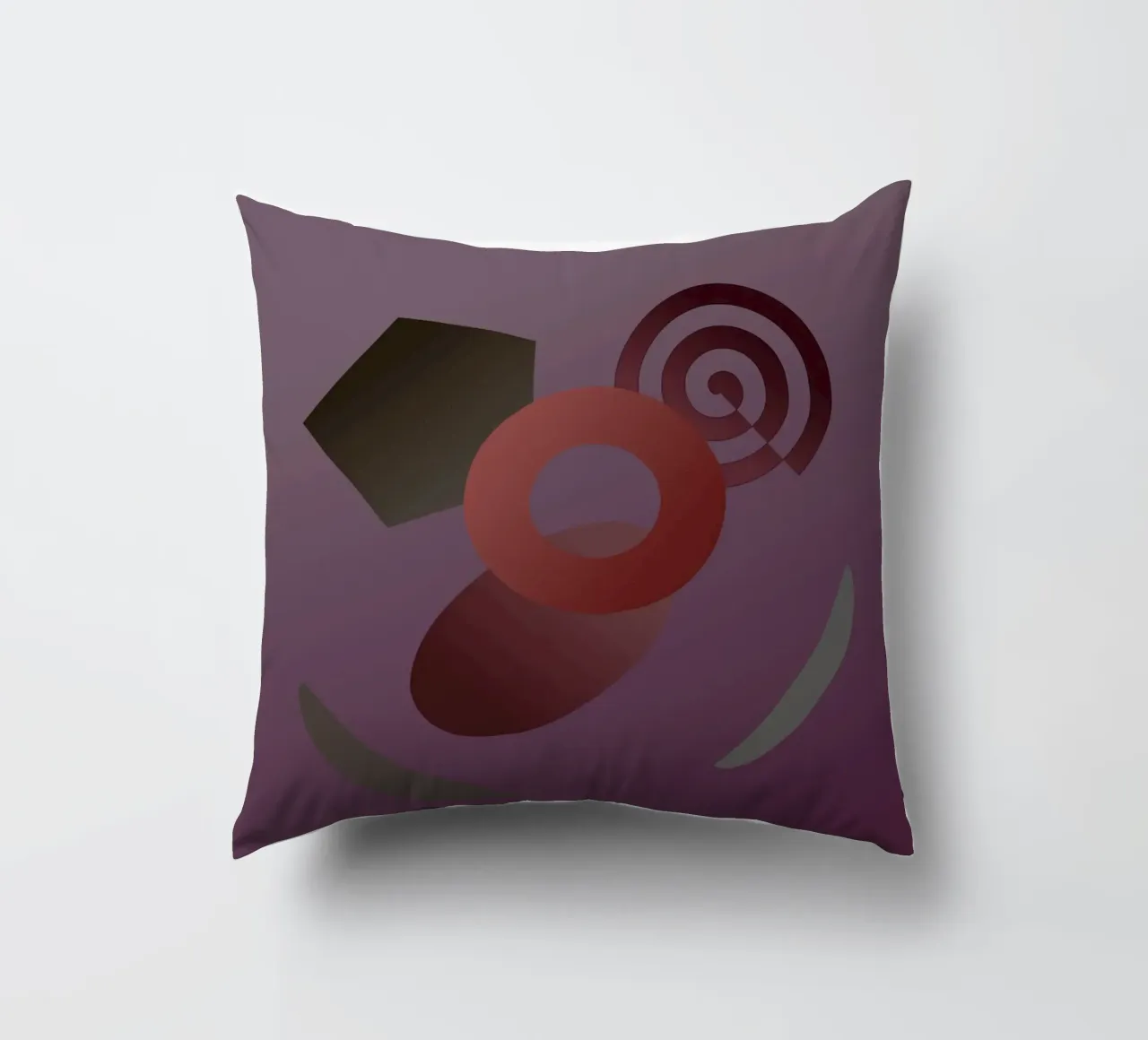 Abstract geometric pattern with purple background decorative cushion by Something for you