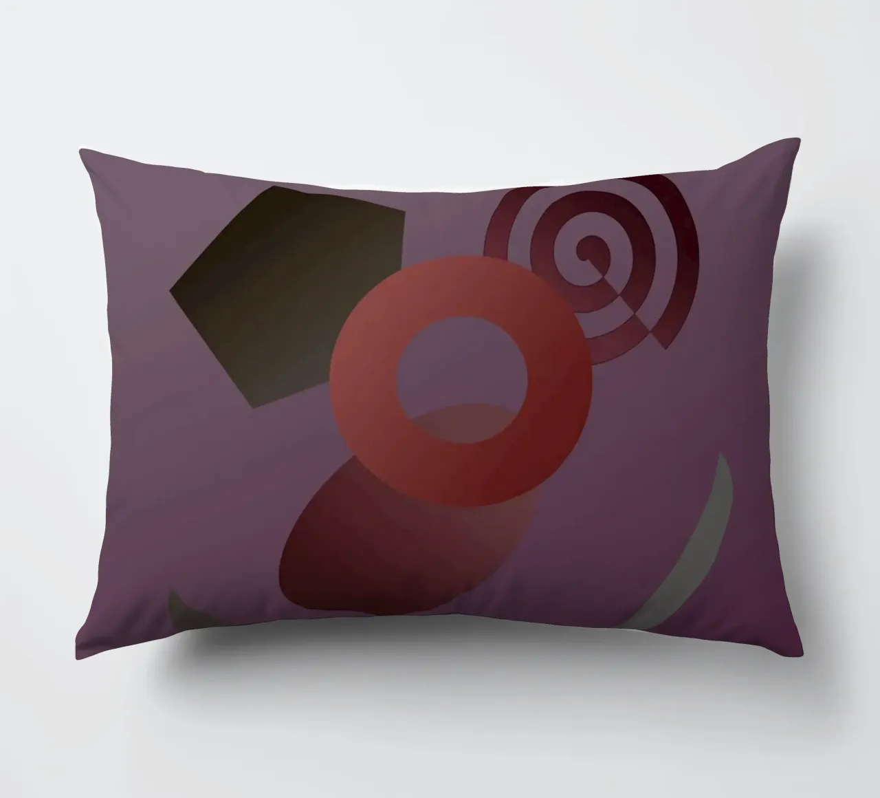 Abstract geometric pattern with purple background decorative cushion by Something for you
