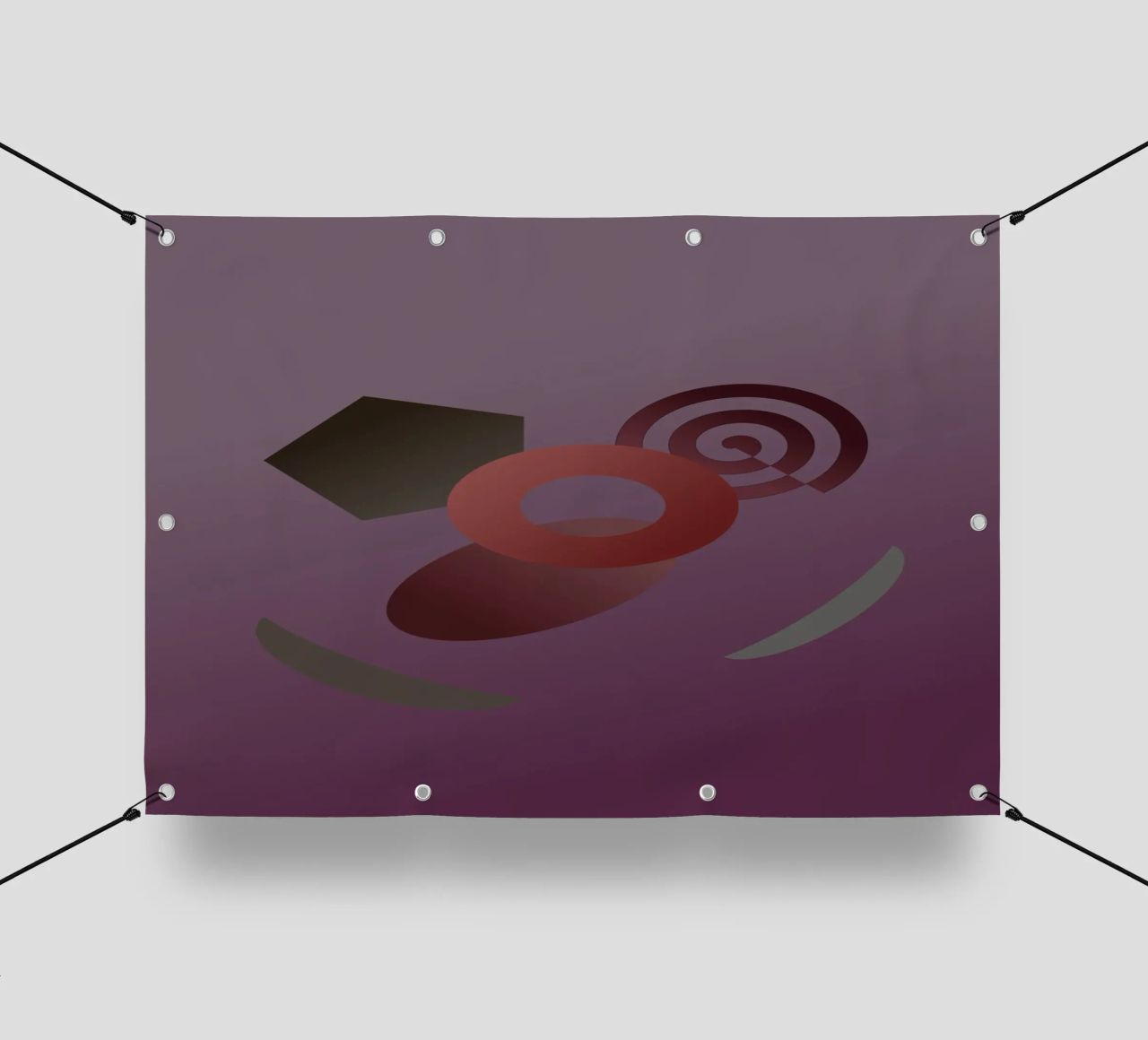 Modello geometrico astratto con sfondo viola telo in pvc da Something for you
