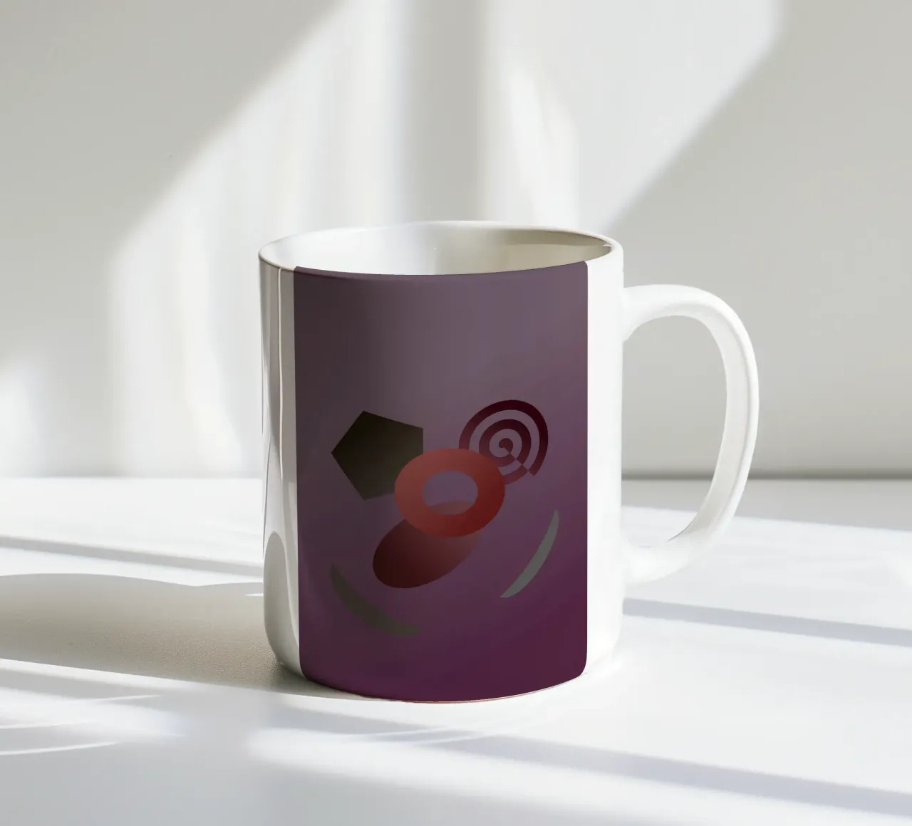 Modello geometrico astratto con sfondo viola tazza in ceramica da Something for you