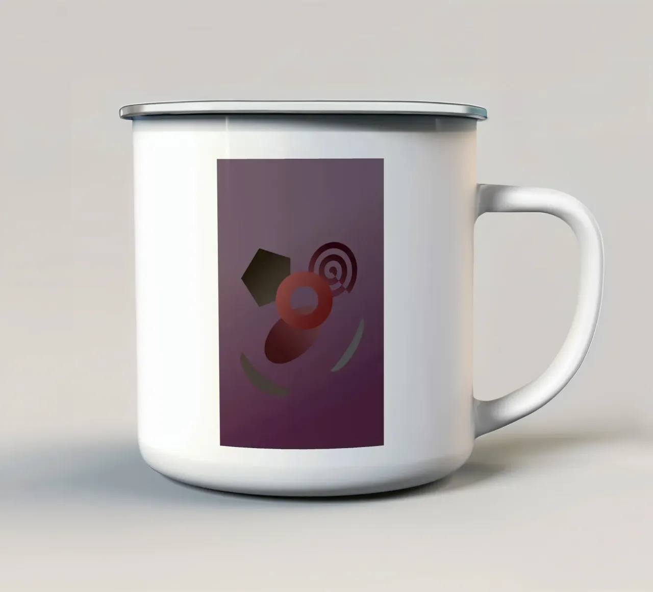 Modello geometrico astratto con sfondo viola tazza in smalto da Something for you