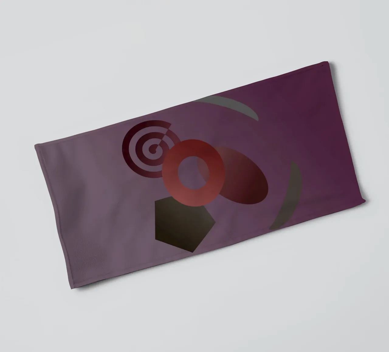 Abstract geometric pattern with purple background towel by Something for you