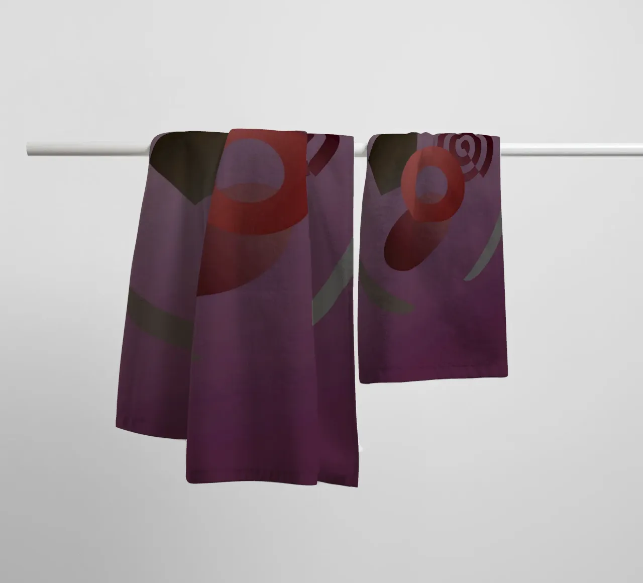 Abstract geometric pattern with purple background towel by Something for you
