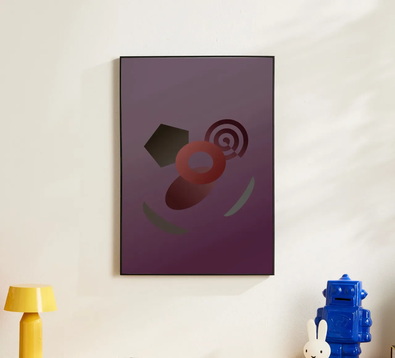 Abstract geometric pattern with purple background alu-dibond by Something for you