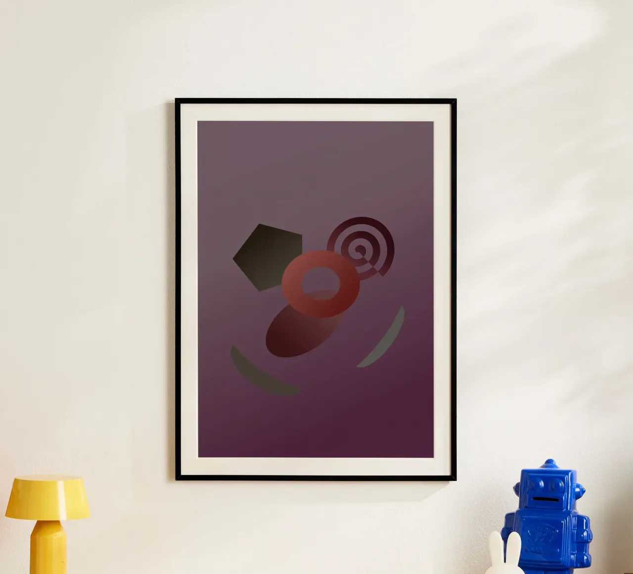 Abstract geometric pattern with purple background hahnemühle by Something for you