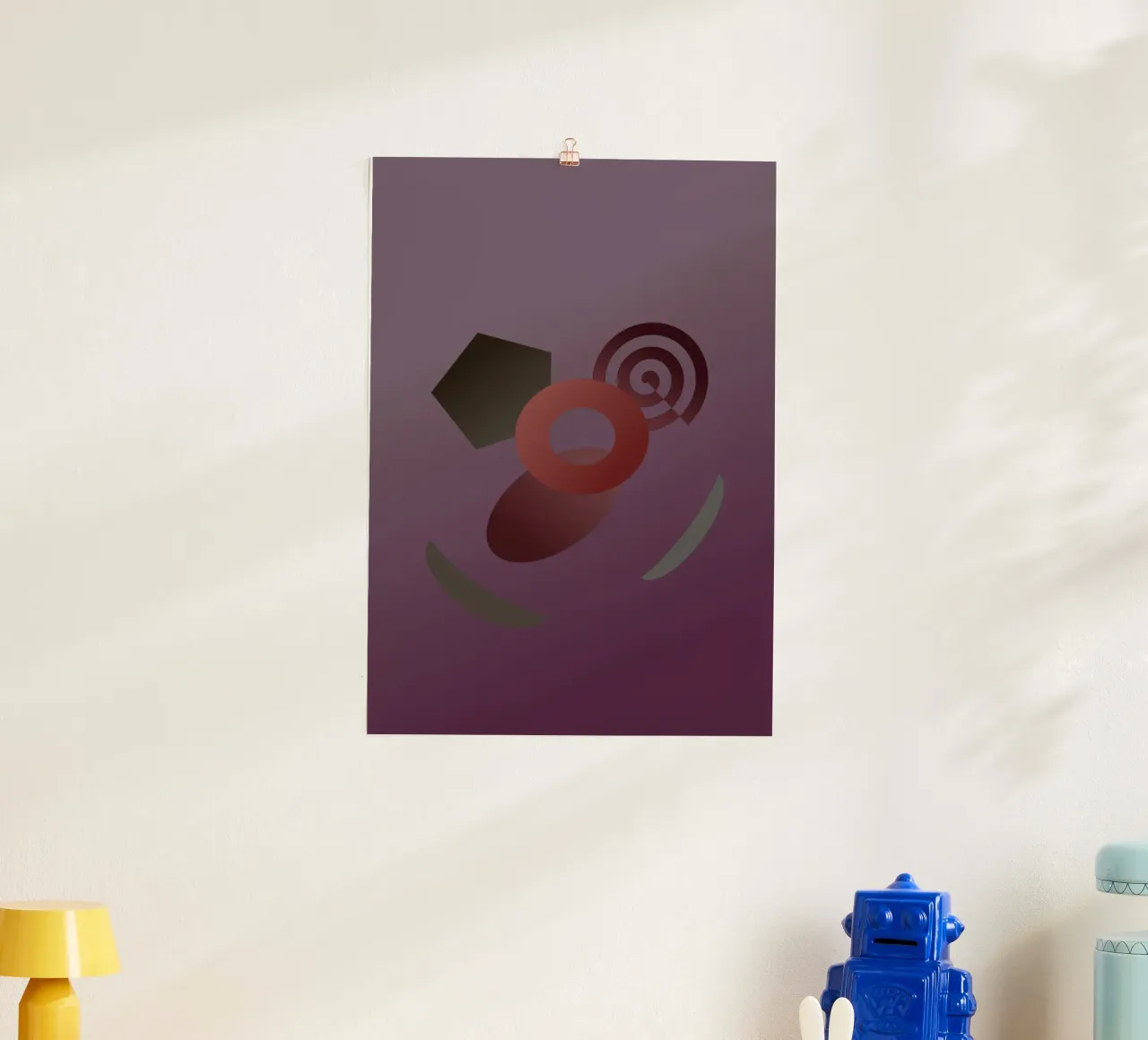 Motif géométrique abstrait sur fond violet poster de Something for you