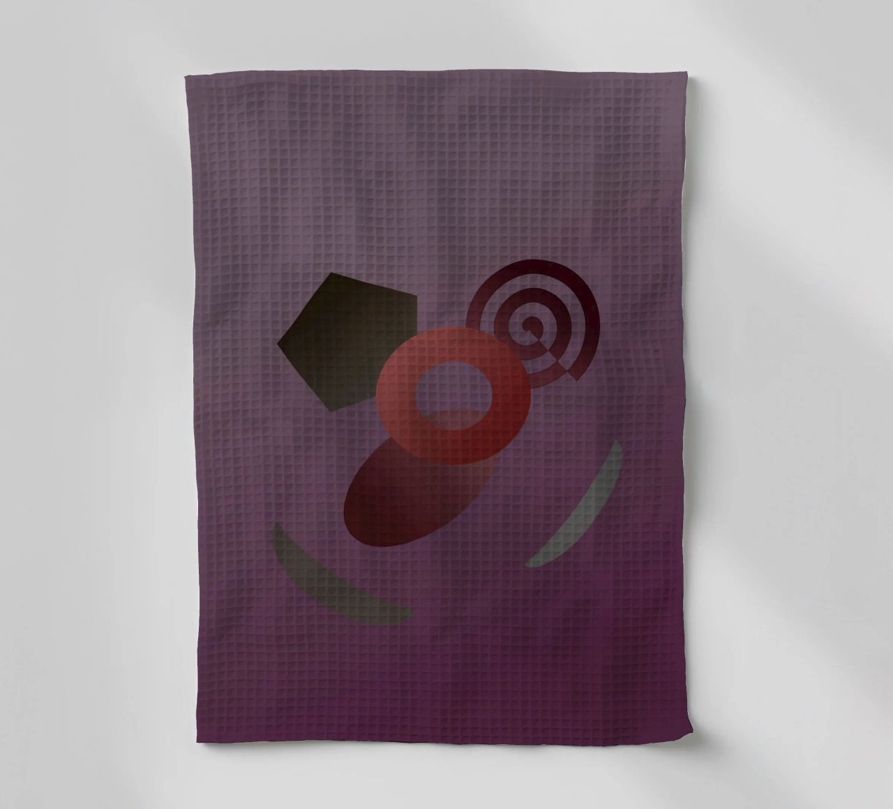 Abstract geometrisch patroon met paarse achtergrond theedoek van Something for you