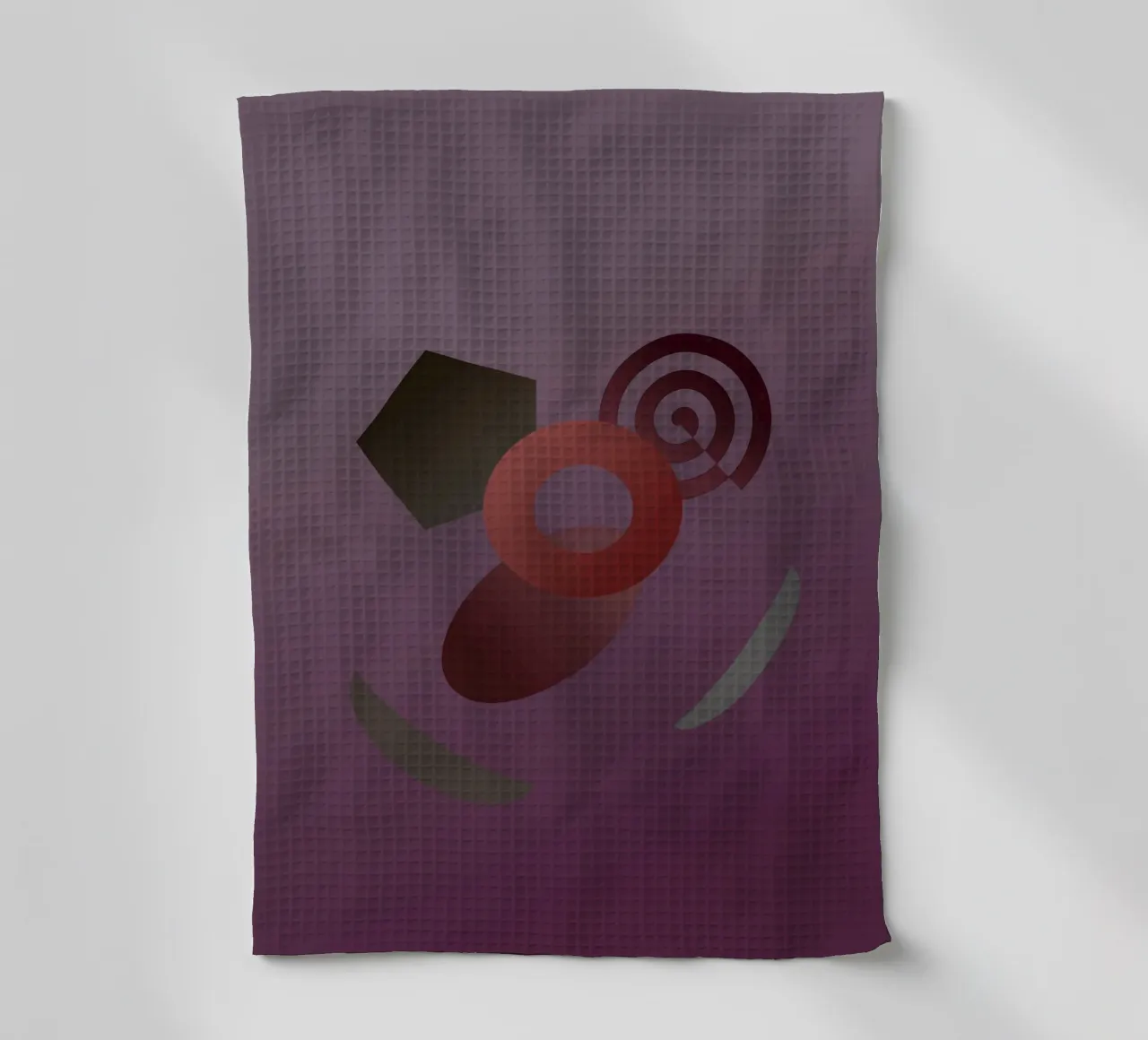 Abstract geometric pattern with purple background tea towel by Something for you