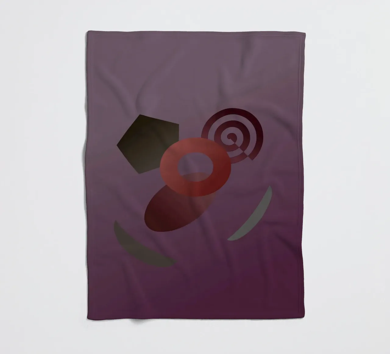 Abstract geometric pattern with purple background fleece blanket by Something for you