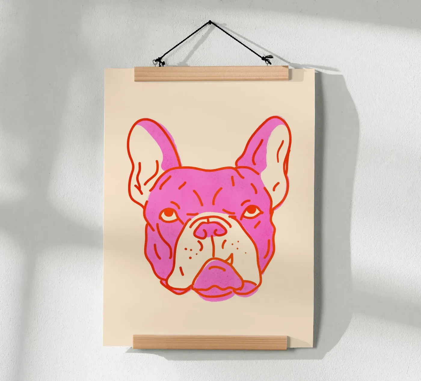 Frenchie rosa shocking poster da showmemars