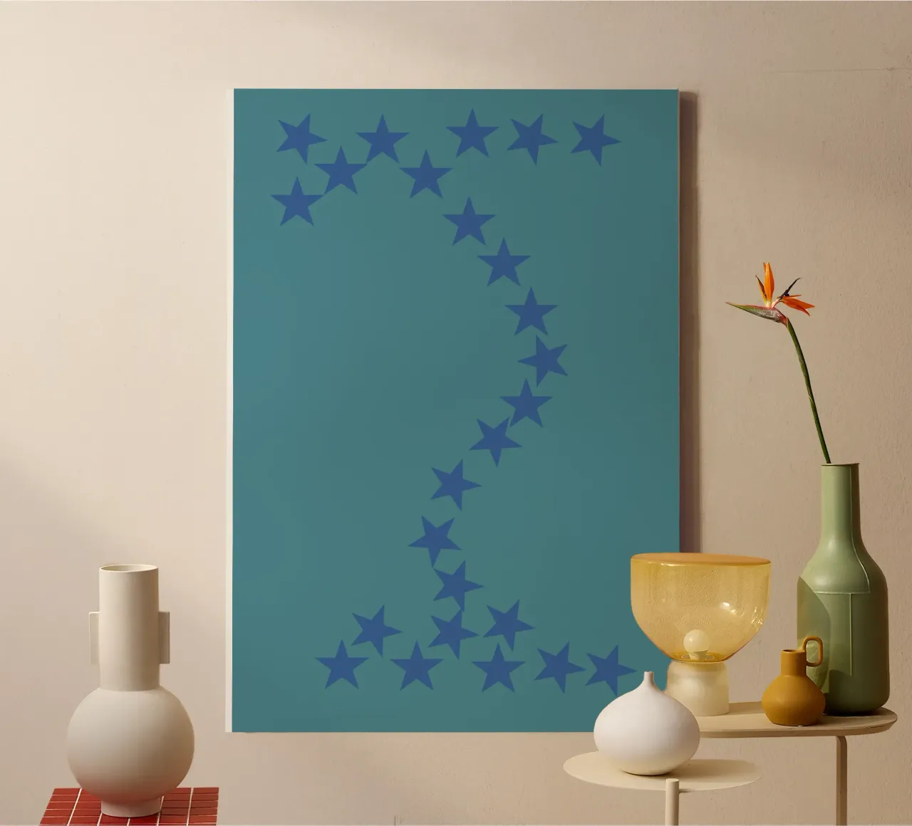 Stelle blu che cadono tela con Cornice a cassetta da Something for you
