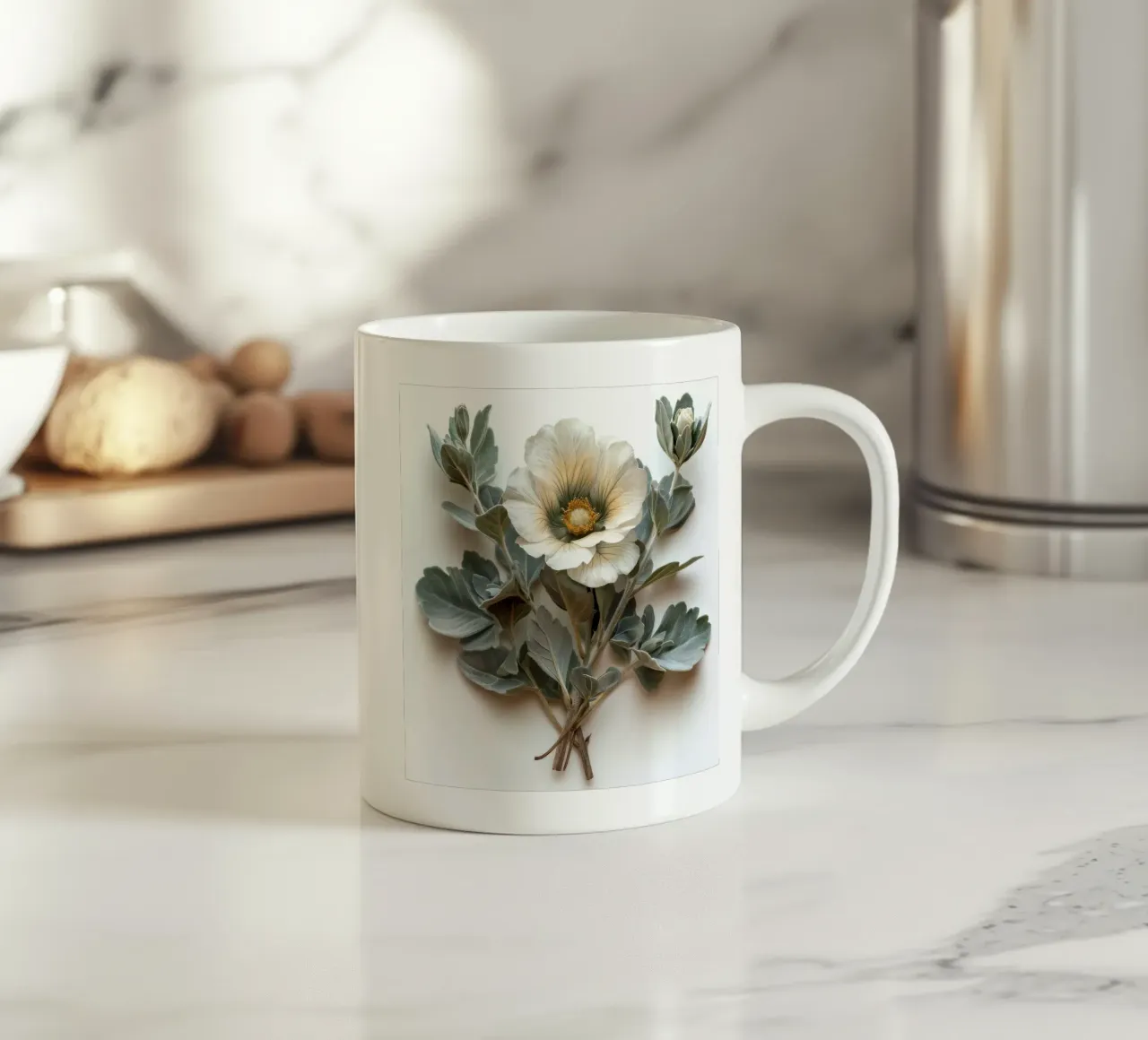 Fiore Dusty Miller 4 tazza in ceramica da Bold Blooms