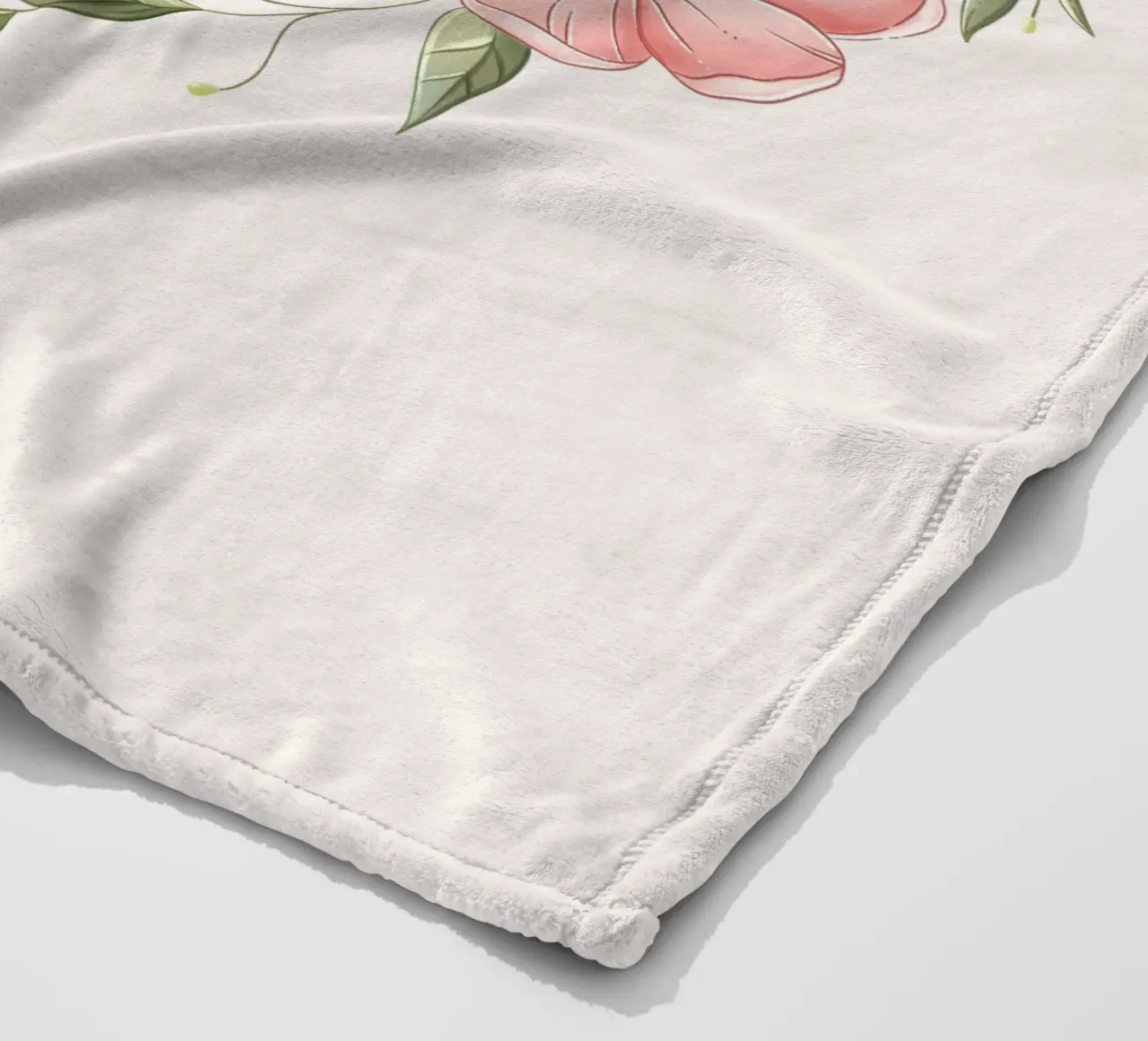 Cuore con fiori e foglie delicate. Romantico coperta in pile da CalliLetters