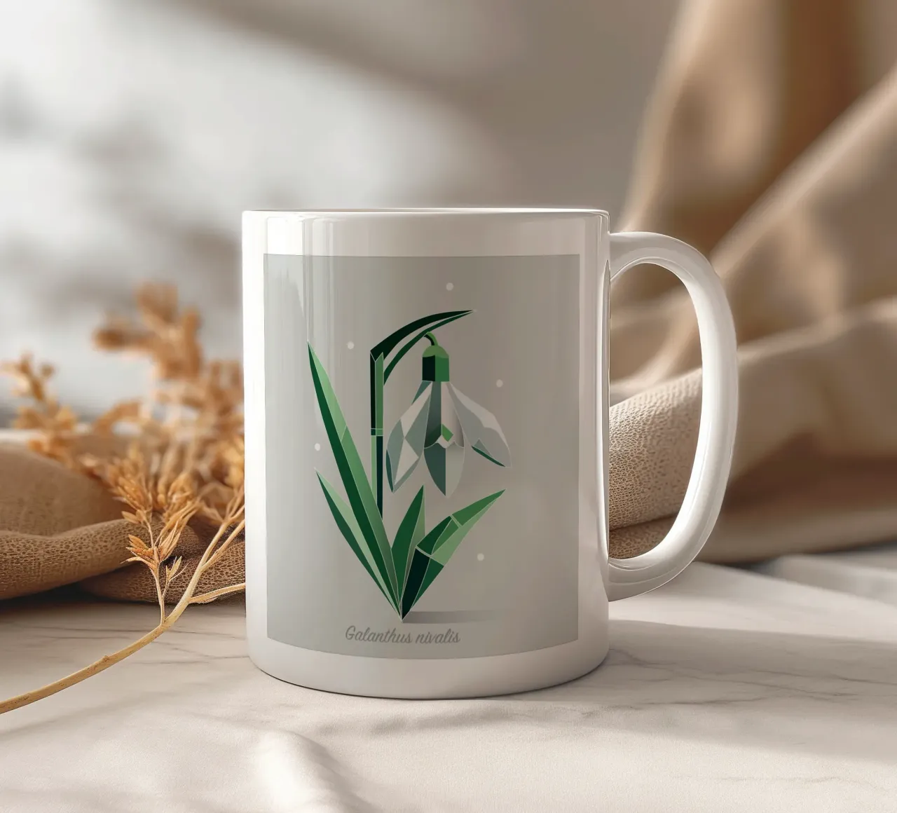 Bucaneve - Elegante rappresentazione della fioritura precoce tazza in ceramica da namosh