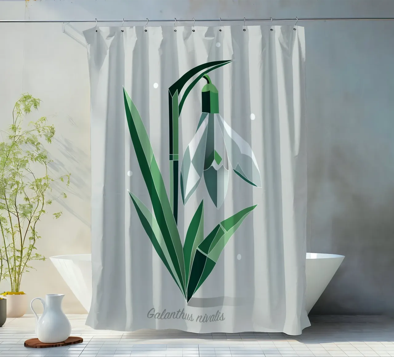 Snowdrops - Elegant representation of the early bloomers shower curtain by namosh