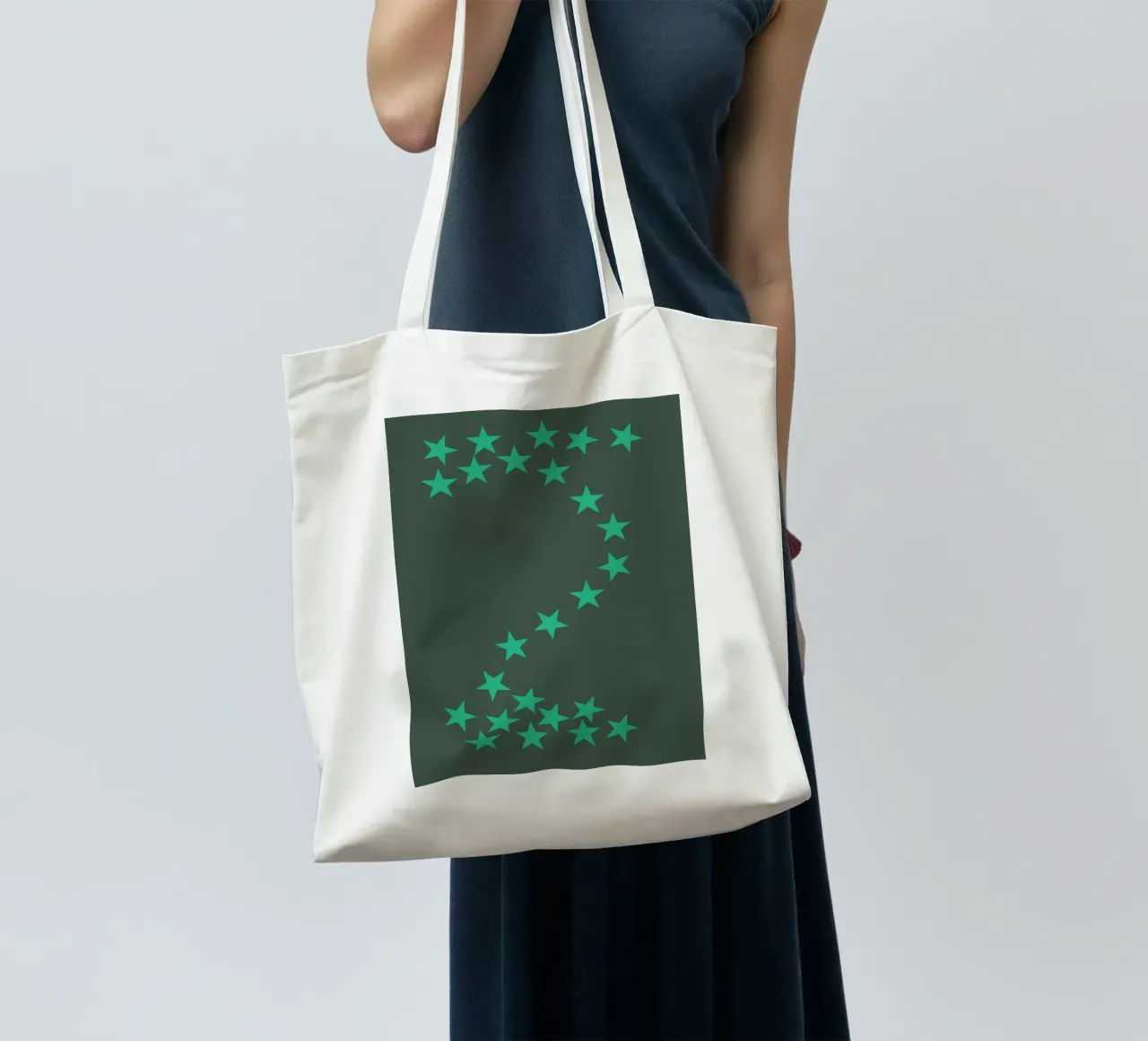Stelle verdi cadenti borsa in juta da Something for you